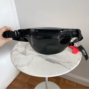 Black vinyl Melissa fanny pack